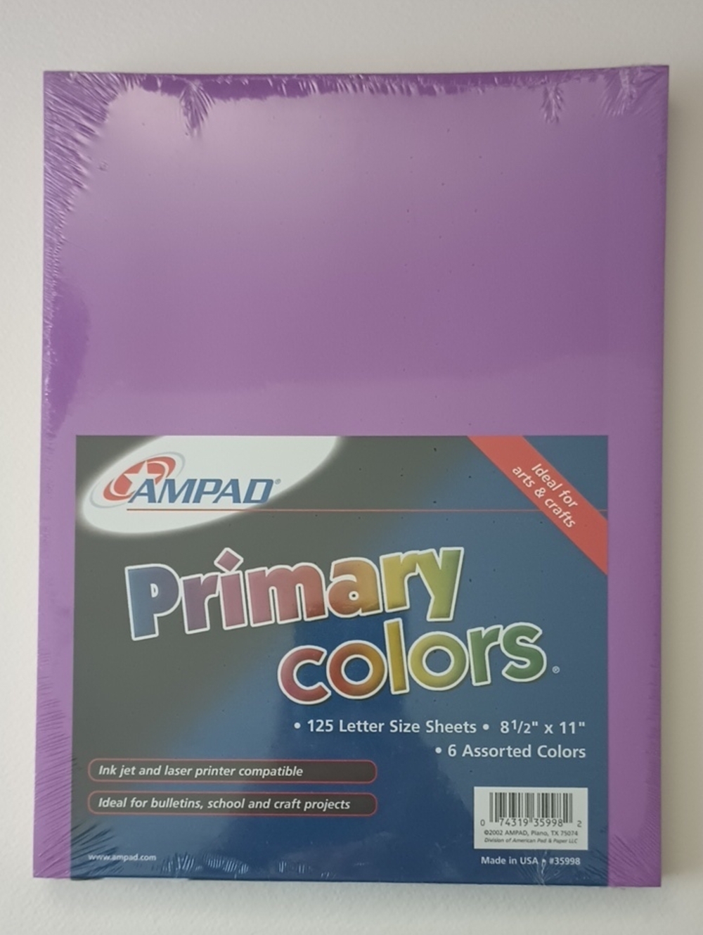 2/$15 Ampad Primary Colors Printer Papers 125 Sheets 074319359982 #35998